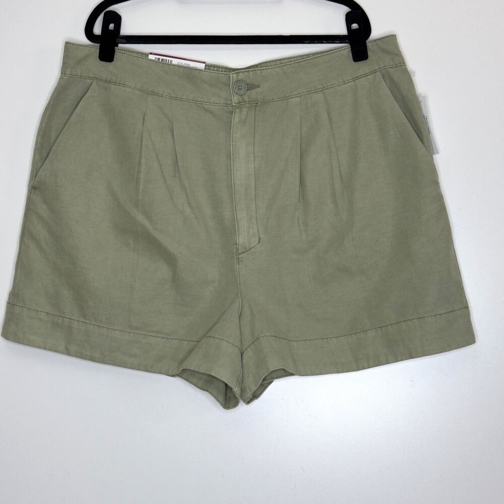 New Joie Cotton Linen Pleated High Waist Shorts Women's Size XL - Picture 10 of 10